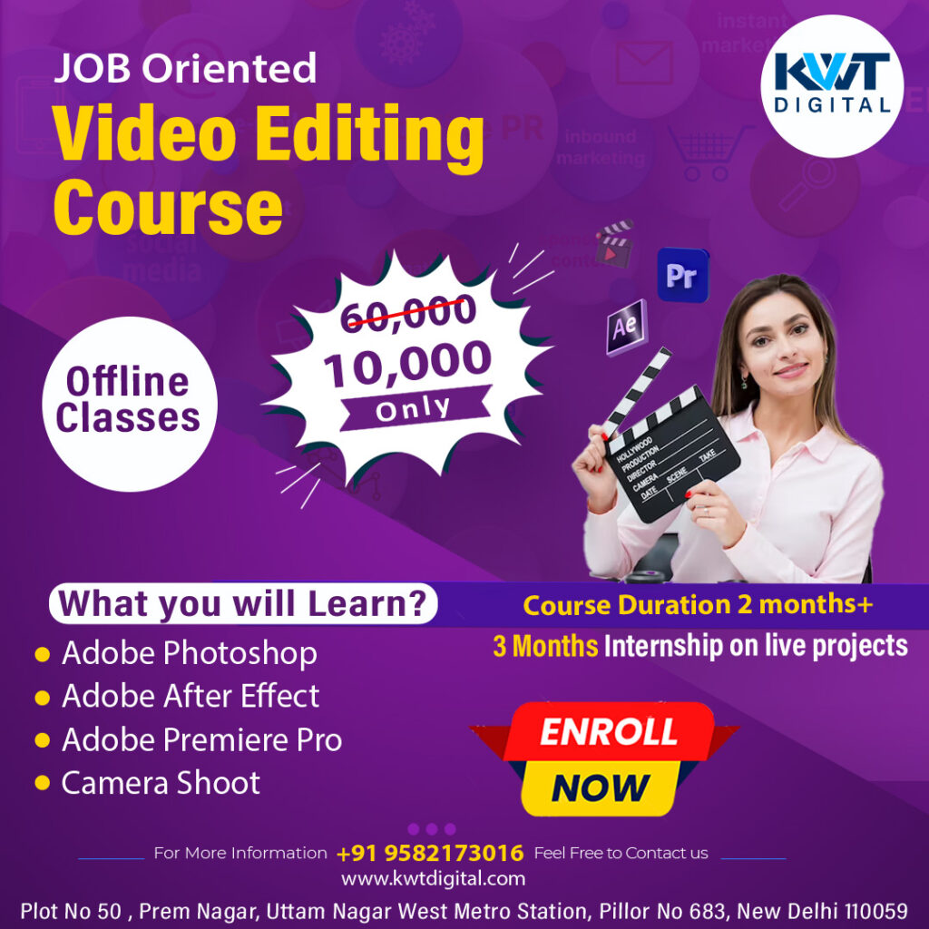 video editing course in uttam nagar new delhi