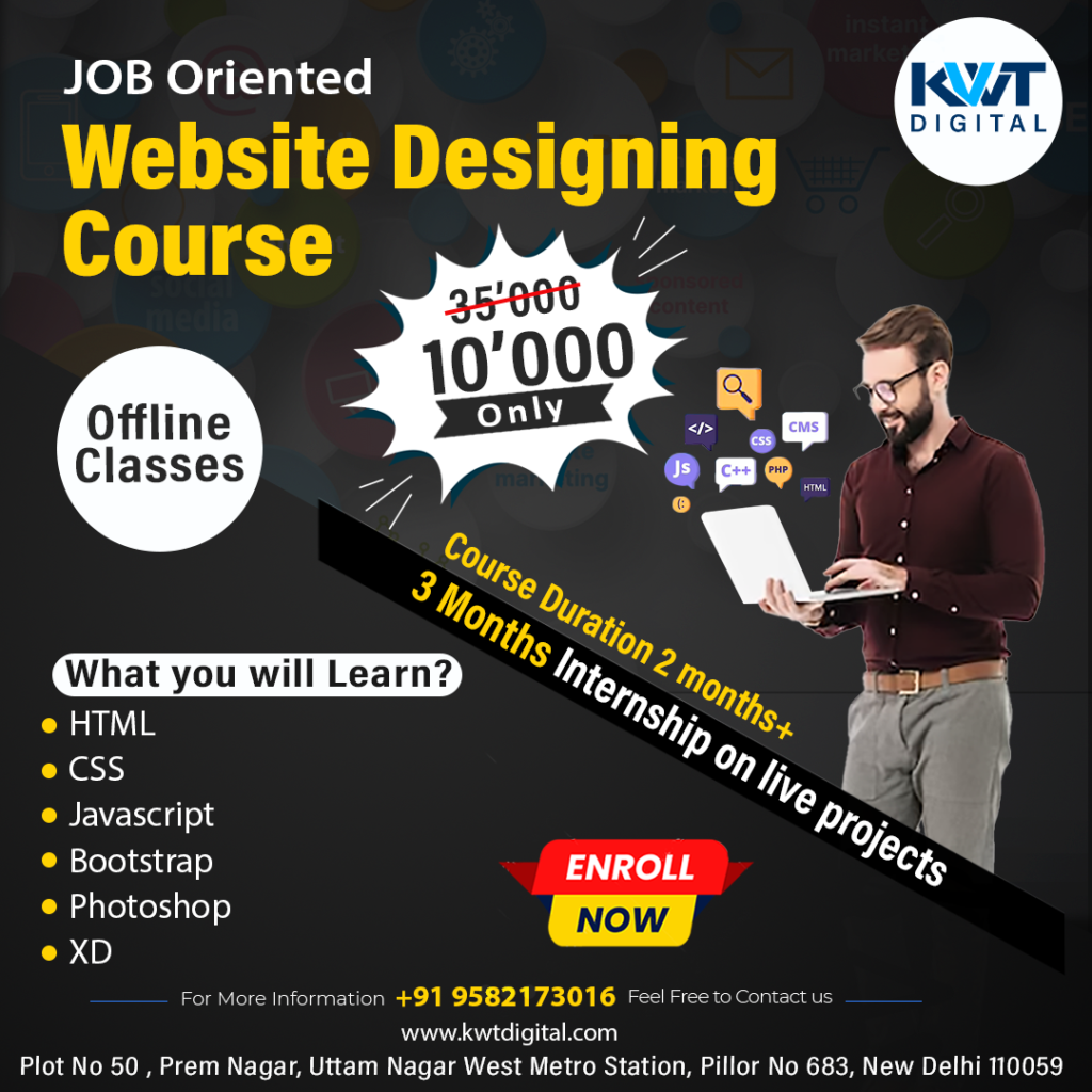 website designing course in uttam nagar west delhi